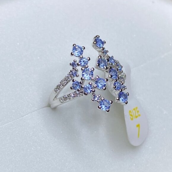 Aquamarine CZ Ring RBP8244 She Flies Free Size 7 - Picture 2 of 4